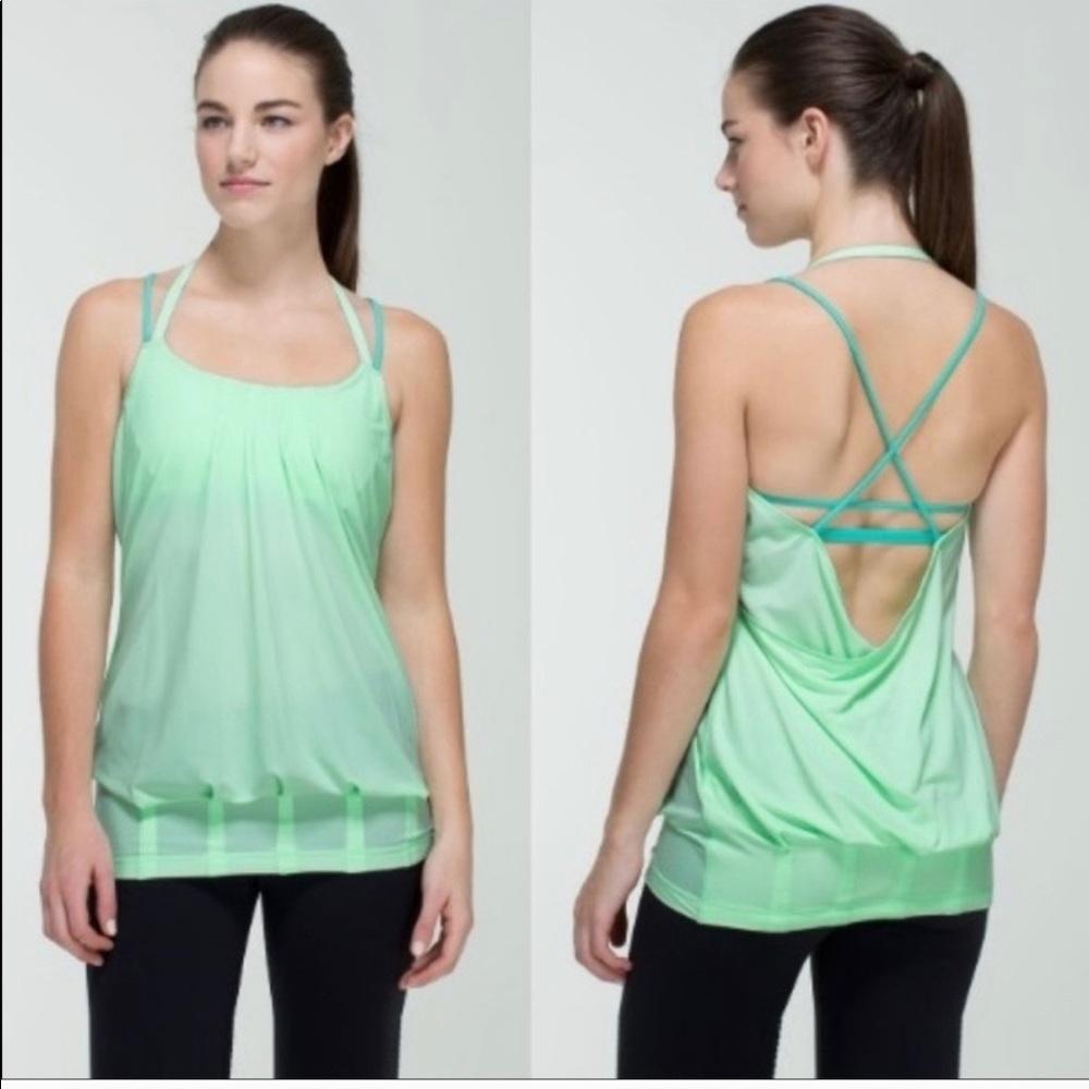 Lululemon Flow & Go pistachio  yoga tank top
